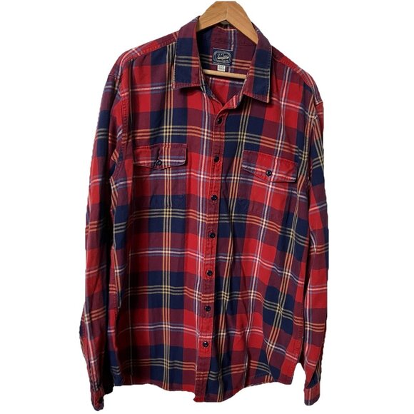 J. Crew Button Up Shirt Mens XXLT Red Plaid Lumberjack Preppy Cotton Sportsmen - Picture 1 of 7